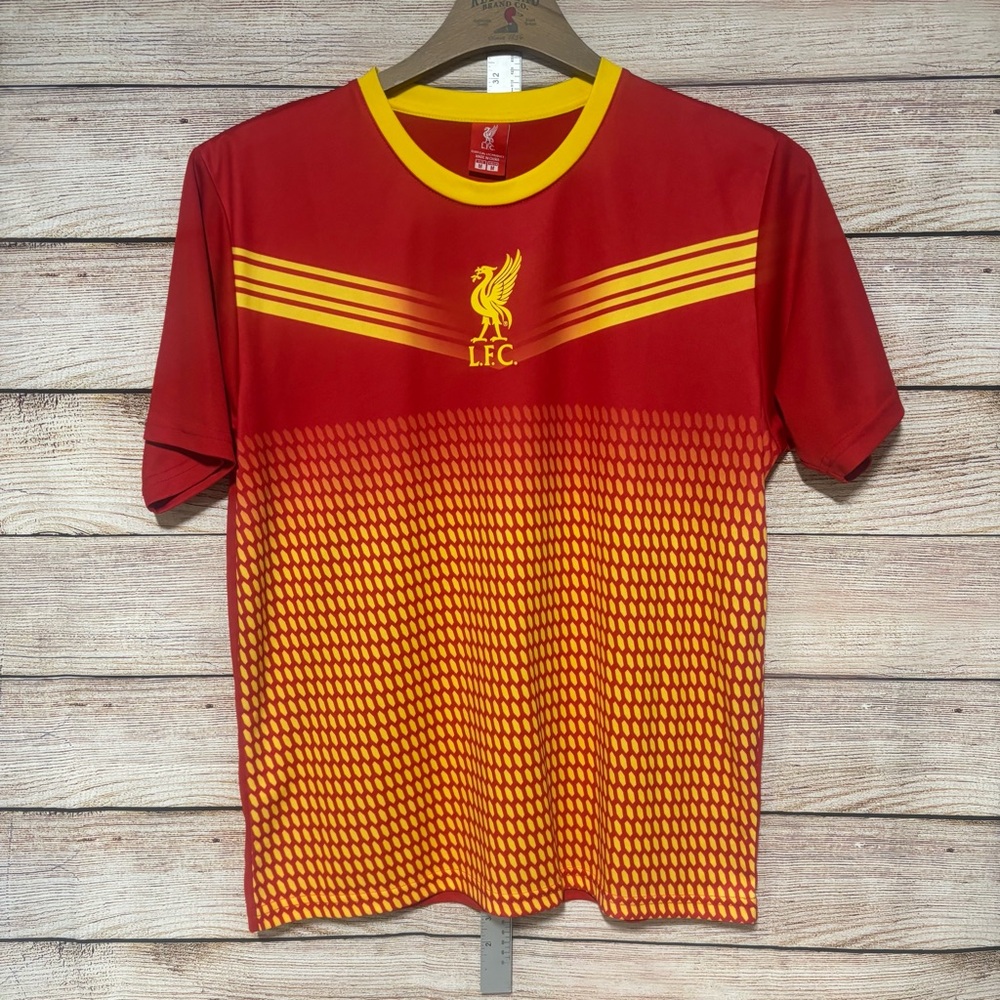 LFC Liverpool Men's Red Yellow Geometric Pattern Soccer Football Jersey M‎